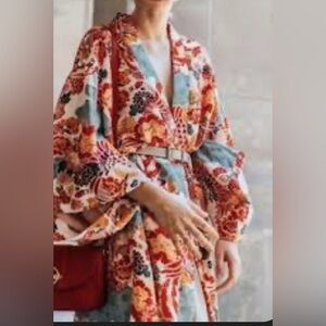 TRF Outwear Floral open Kimono Robe S/M